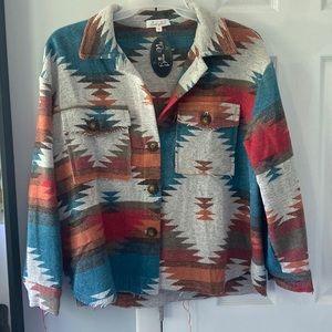 Aztec Tribal Jacket Shacket